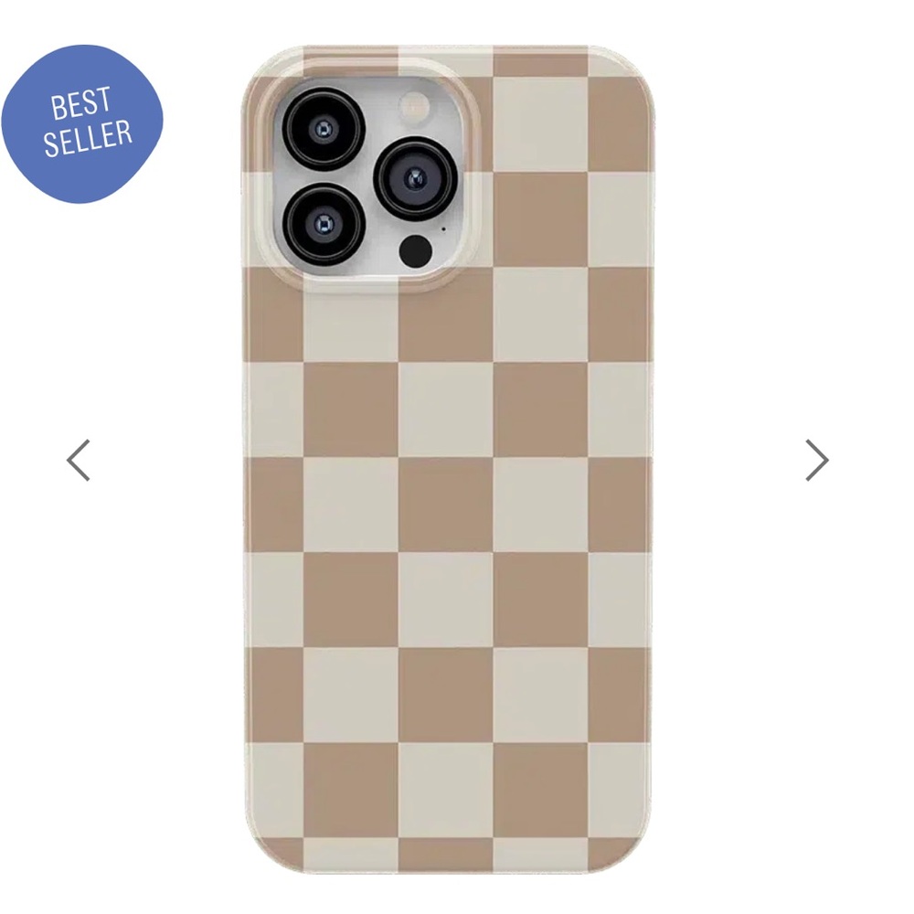 Fit Check Tan and Cream Checkerboard Phone Case for iPhone